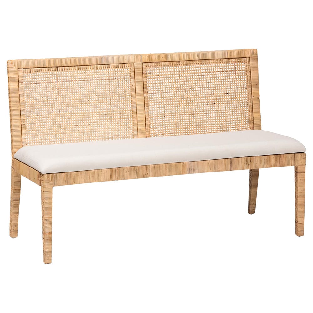 bali & pari - Kalimantan Dining Set in Light Honey/White - Kalimantan-Light Honey Rattan-3PC Dining Set view 2