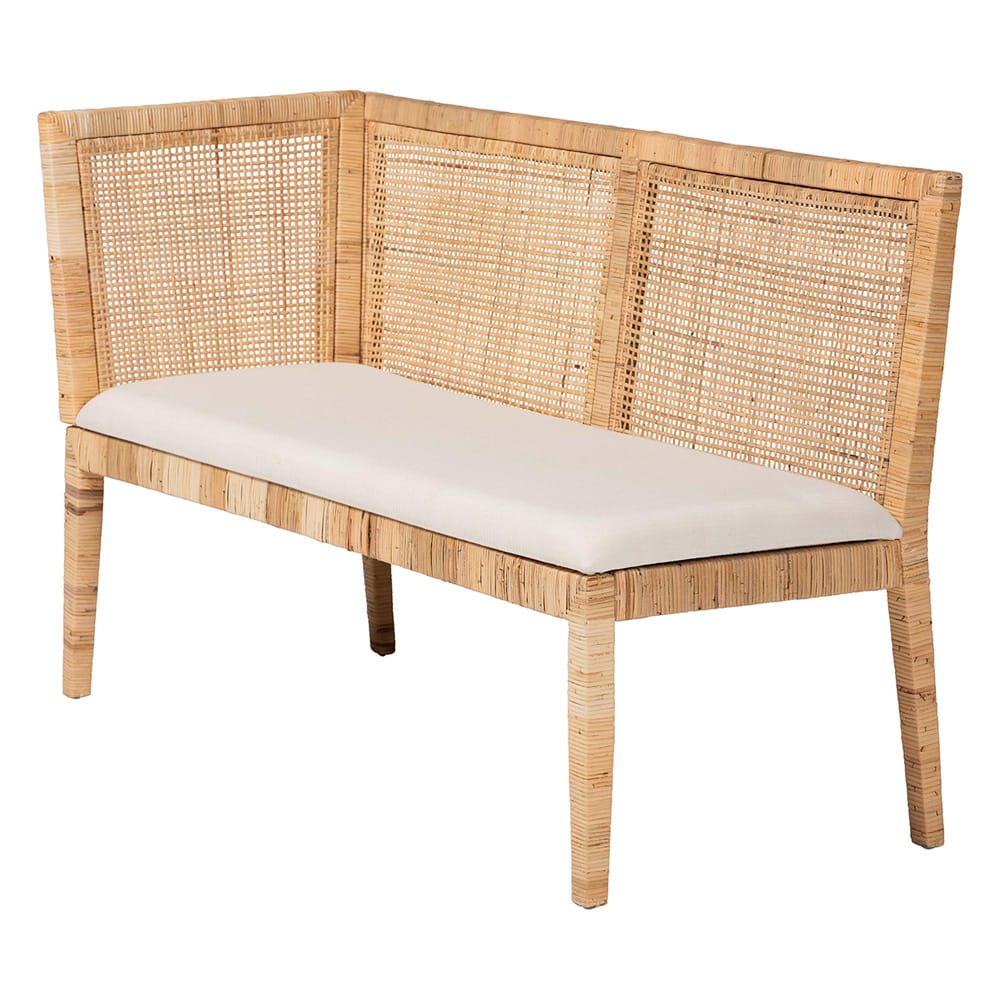 bali & pari - Kalimantan Dining Set in Light Honey/White - Kalimantan-Light Honey Rattan-3PC Dining Set view 3