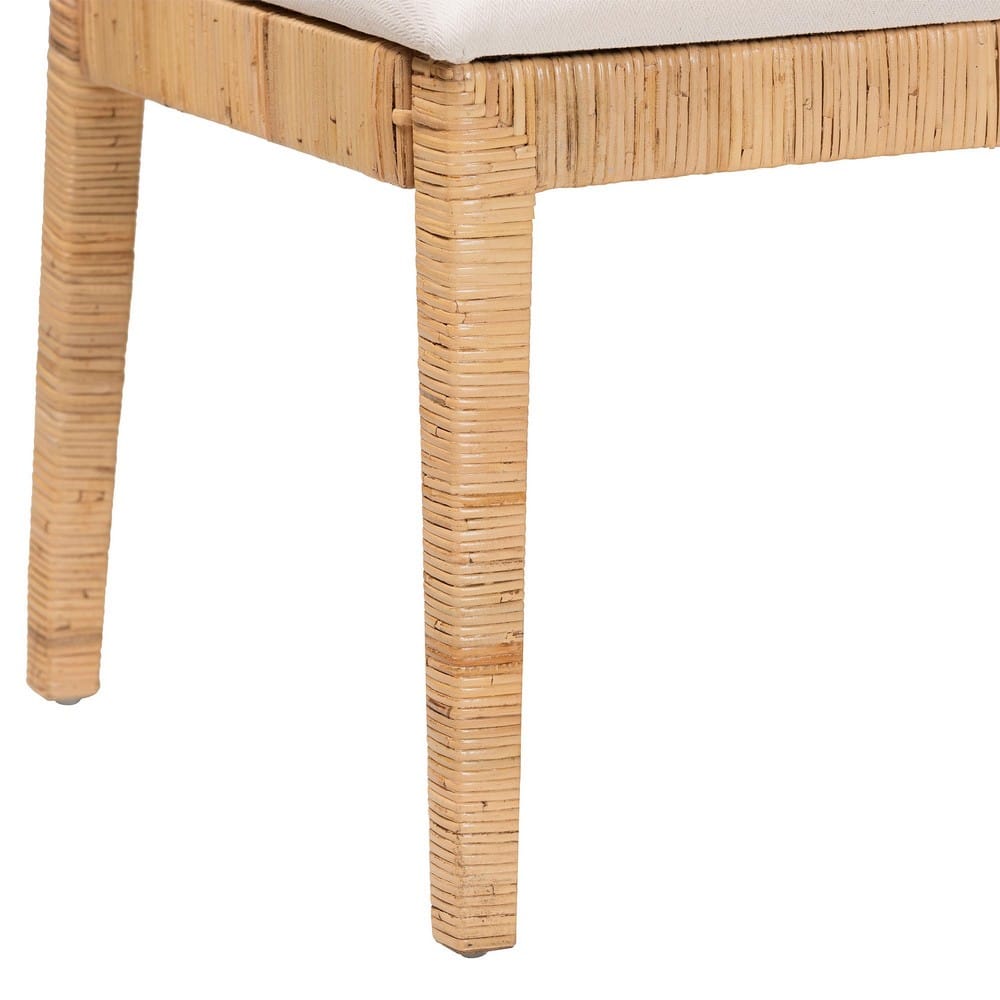 bali & pari - Kalimantan Dining Set in Light Honey/White - Kalimantan-Light Honey Rattan-3PC Dining Set view 7