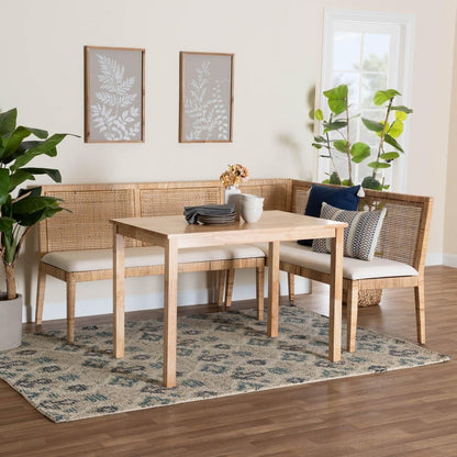 bali & pari - Kalimantan Dining Set in Light Honey/White - Kalimantan-Light Honey Rattan-3PC Dining Set view 9