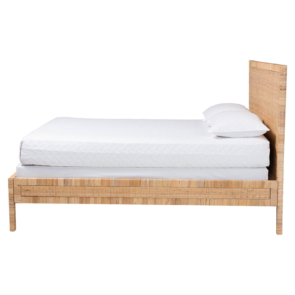 bali & pari  - Kalimantan Queen Size Bed in Light Honey - Braided Peel-Light Honey-Wood/Rattan-Queen view 2
