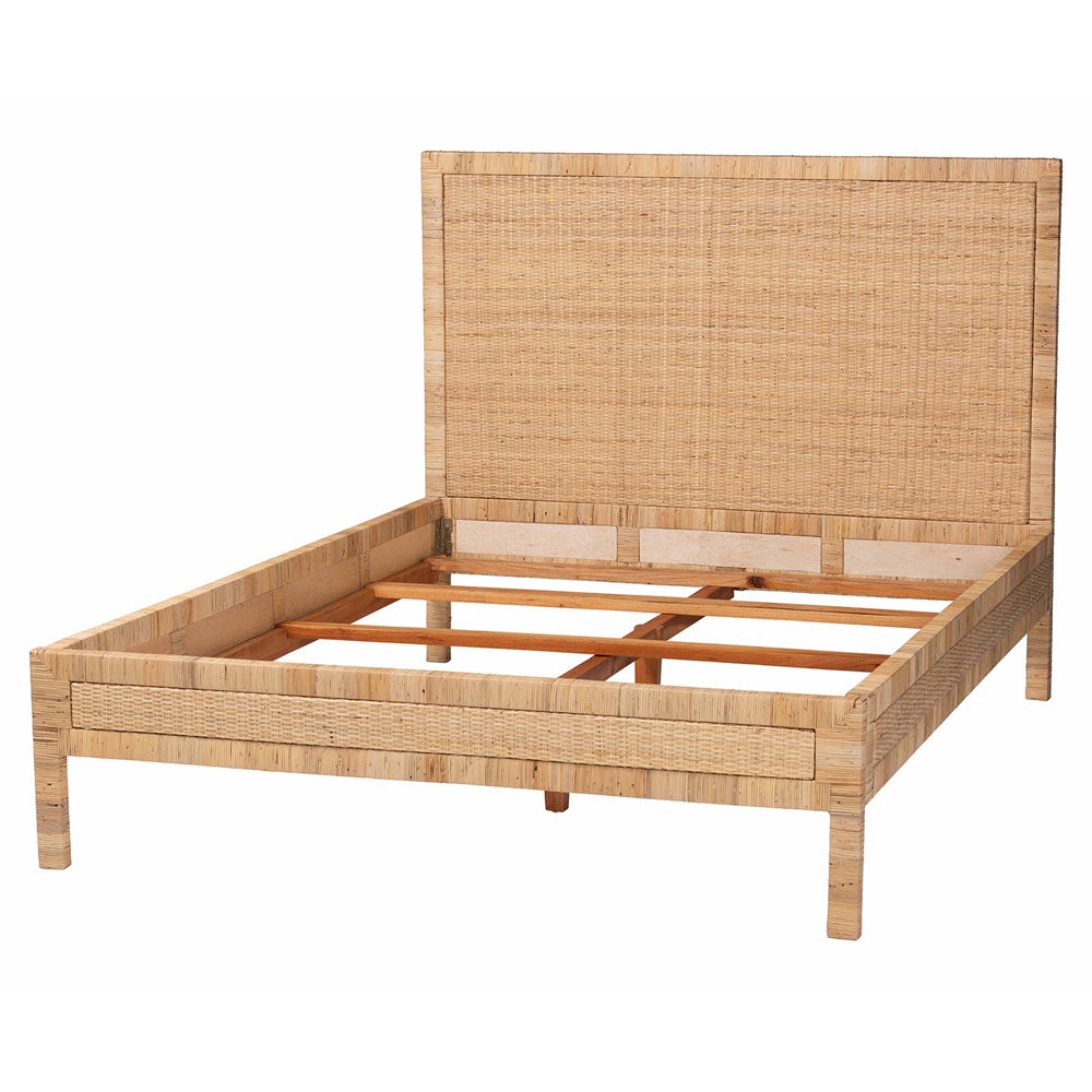 bali & pari  - Kalimantan Queen Size Bed in Light Honey - Braided Peel-Light Honey-Wood/Rattan-Queen view 3