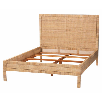 bali & pari  - Kalimantan Queen Size Bed in Light Honey - Braided Peel-Light Honey-Wood/Rattan-Queen view 3