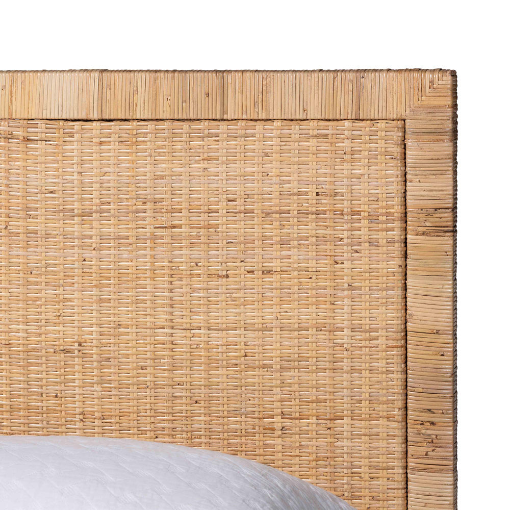 bali & pari  - Kalimantan Queen Size Bed in Light Honey - Braided Peel-Light Honey-Wood/Rattan-Queen view 4