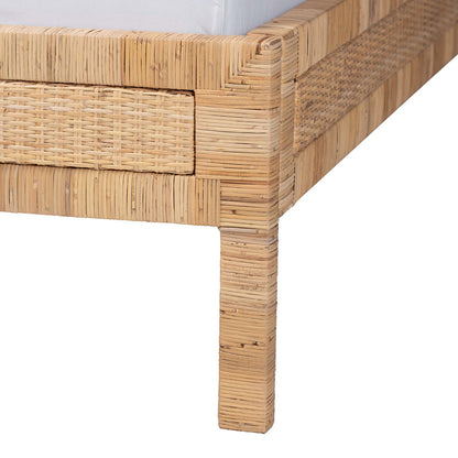 bali & pari  - Kalimantan Queen Size Bed in Light Honey - Braided Peel-Light Honey-Wood/Rattan-Queen view 5