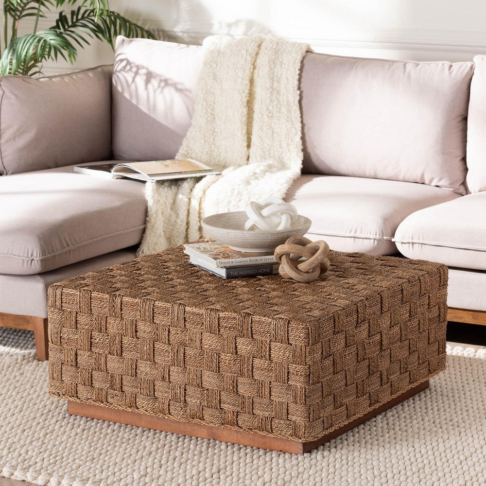 bali & pari - Karina Coffee Table in Natural Seagrass/Light Brown - KARINA-Seagrass-Coffee Table view 7