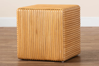 bali & pari - Karina Footstool - KARINA-Wooden/Light Honey Rattan-Stool view 7