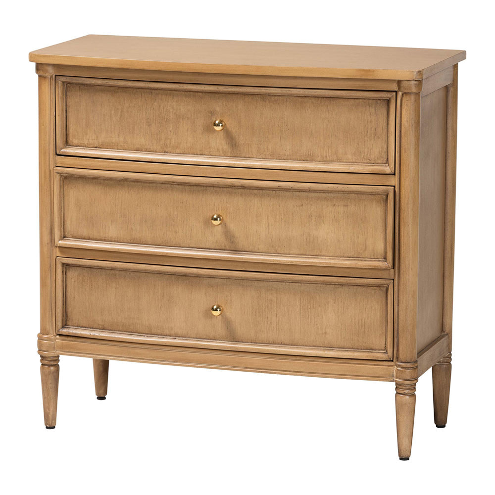 bali & pari - Karmel Chest in Light Oak Brown - Karmel-Antq Beige-Wooden-3DRW-Chest view 1