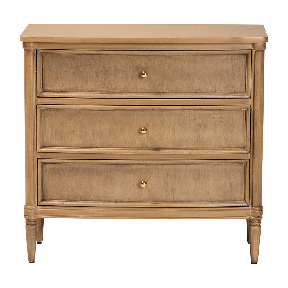 bali & pari - Karmel Chest in Light Oak Brown - Karmel-Antq Beige-Wooden-3DRW-Chest view 3