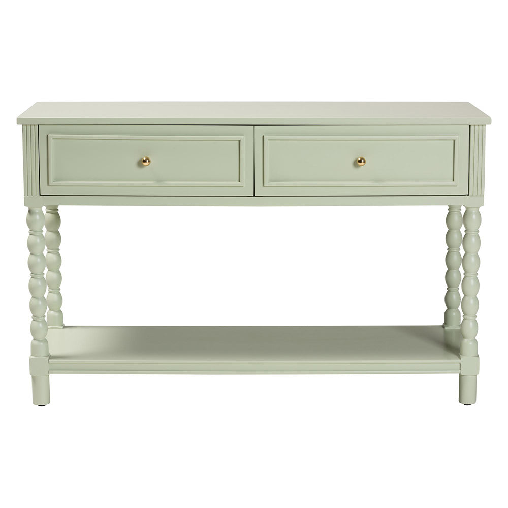 bali & pari - Karnia Console Table in Mint Green - Karnia-Green-Wooden-Console Table view 3