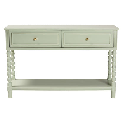 bali & pari - Karnia Console Table in Mint Green - Karnia-Green-Wooden-Console Table view 3