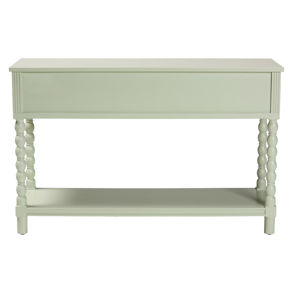 bali & pari - Karnia Console Table in Mint Green - Karnia-Green-Wooden-Console Table view 5