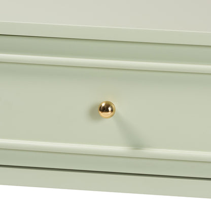 bali & pari - Karnia Console Table in Mint Green - Karnia-Green-Wooden-Console Table view 6
