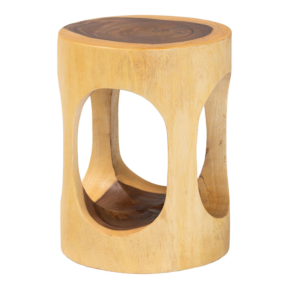 bali & pari - Kaseko End Table in Natural Brown - Suar S/T 009-Natural-Side Table view 1