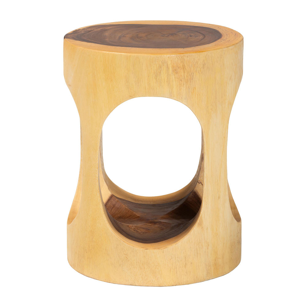 bali & pari - Kaseko End Table in Natural Brown - Suar S/T 009-Natural-Side Table view 2