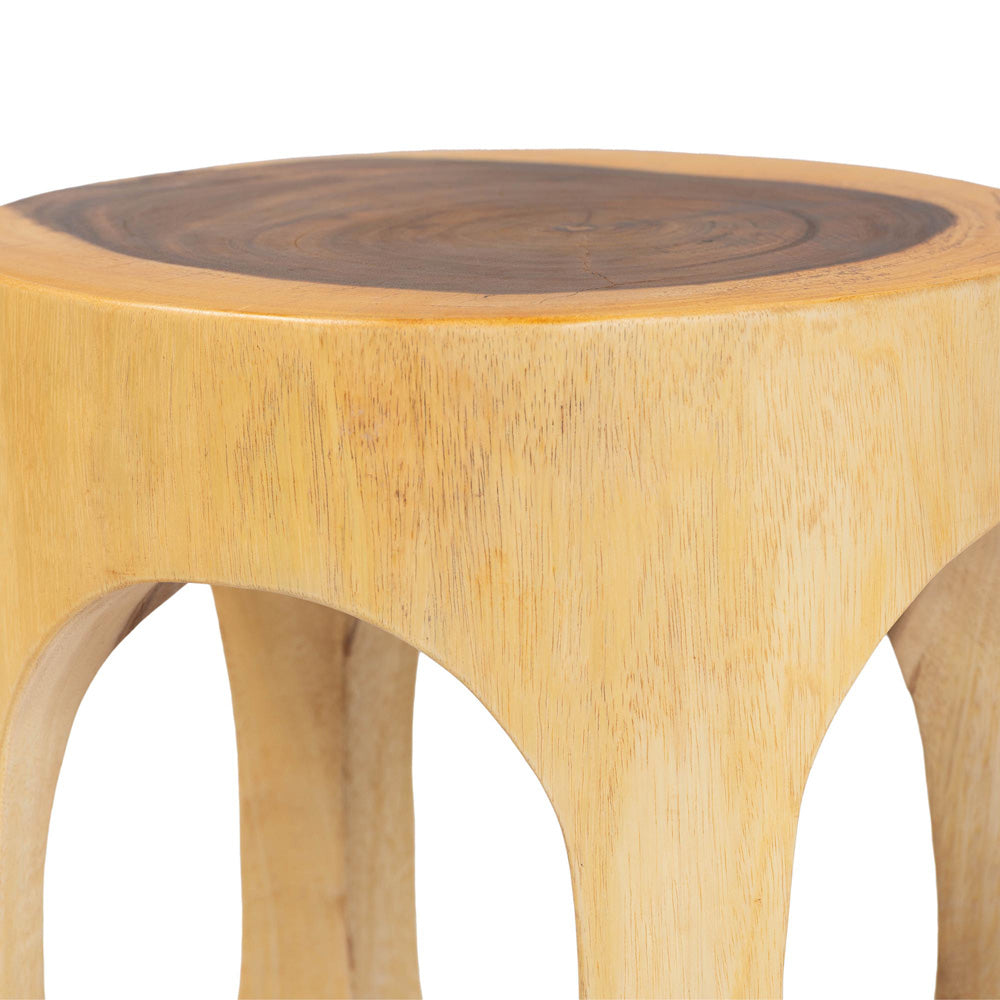 bali & pari - Kaseko End Table in Natural Brown - Suar S/T 009-Natural-Side Table view 3