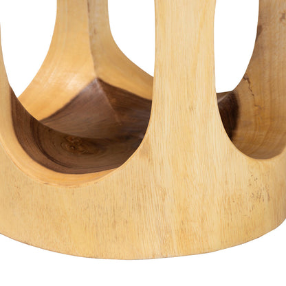 bali & pari - Kaseko End Table in Natural Brown - Suar S/T 009-Natural-Side Table view 4