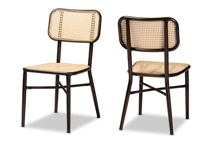 bali & pari - Katina Dining Chair Set of 2 - WA-33004-Natural/Dark Brown-DC view 1