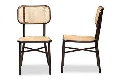 bali & pari - Katina Dining Chair Set of 2 - WA-33004-Natural/Dark Brown-DC view 3