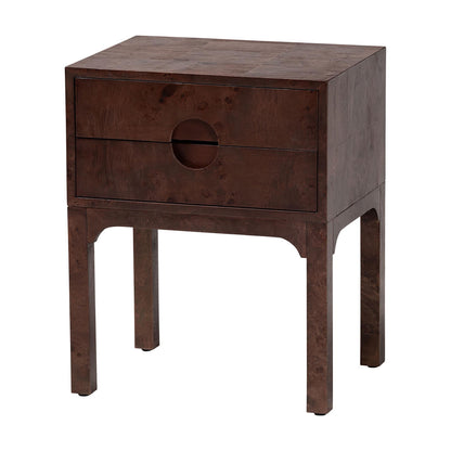 bali & pari - Kayla Nightstand in Dark Walnut - SVN-1152-Dark Walnut Op1-Kayla-NS view 1