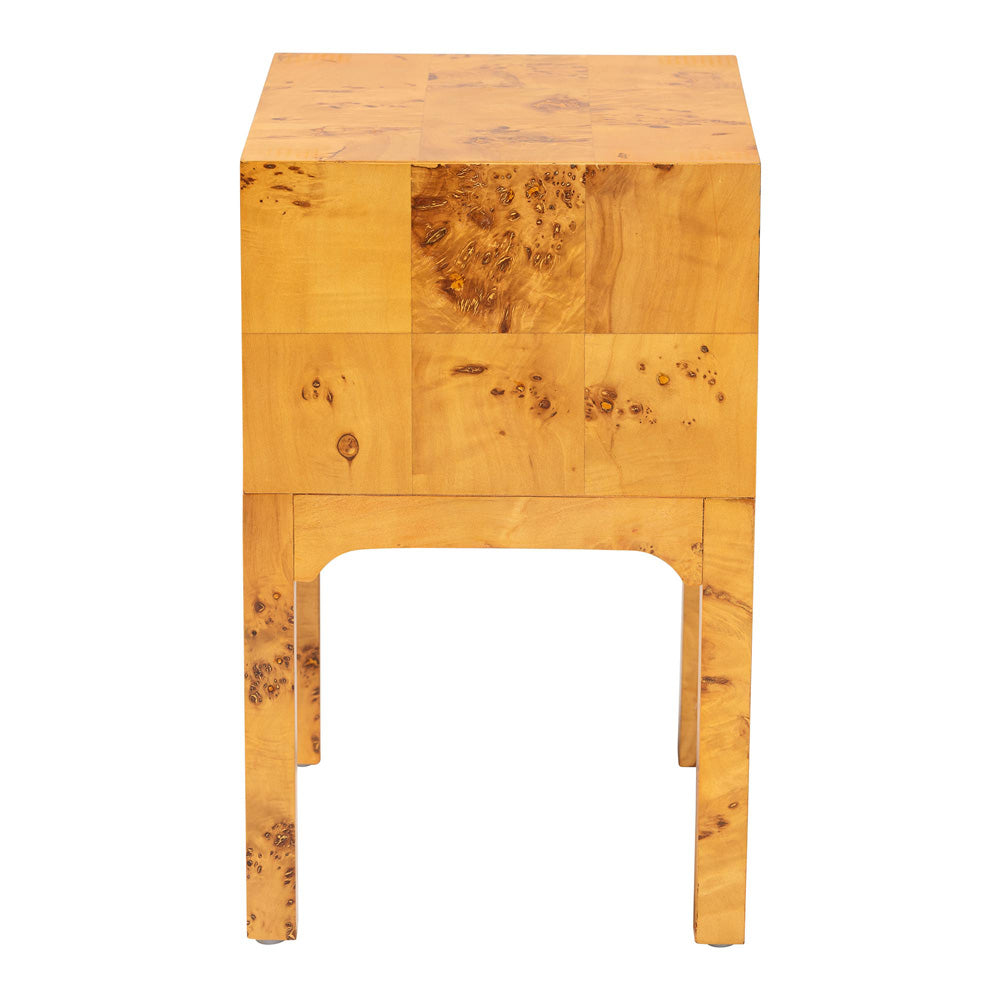 bali & pari - Kayla Nightstand in Light Mappa Burl - SVN-1152-Natural Burl Op1-Kayla-NS view 4