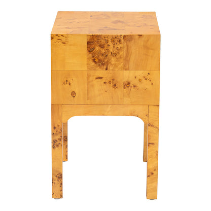 bali & pari - Kayla Nightstand in Light Mappa Burl - SVN-1152-Natural Burl Op1-Kayla-NS view 4