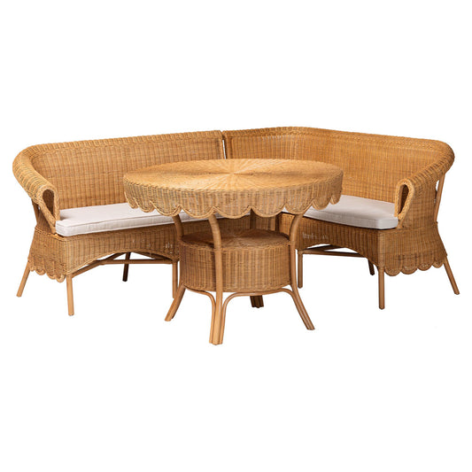 bali & pari - Keitha Dining Set in Light Honey - Tamara/Palm Short-3PC Dining Set view 1