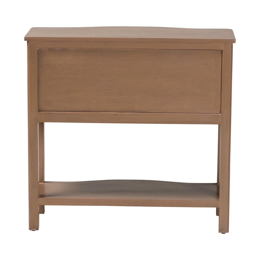 bali & pari - Kelila Console Table in Champagne Brown  - Kelila-Antq Brown-Wooden-2DRW-Console Table view 5