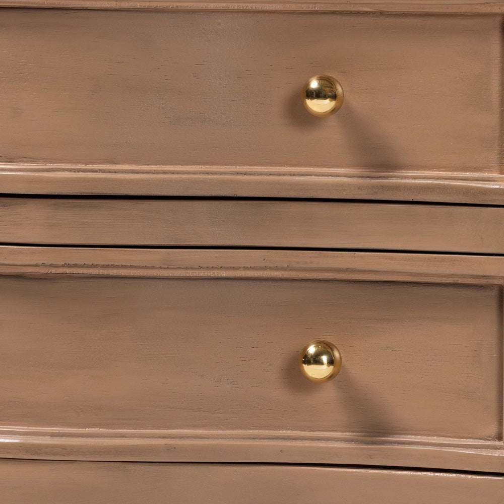 bali & pari - Kelila Console Table in Champagne Brown  - Kelila-Antq Brown-Wooden-2DRW-Console Table view 6