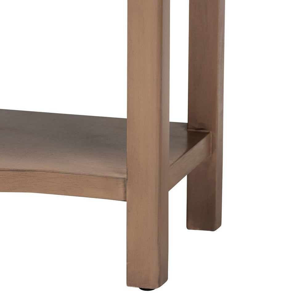 bali & pari - Kelila Console Table in Champagne Brown  - Kelila-Antq Brown-Wooden-2DRW-Console Table view 7