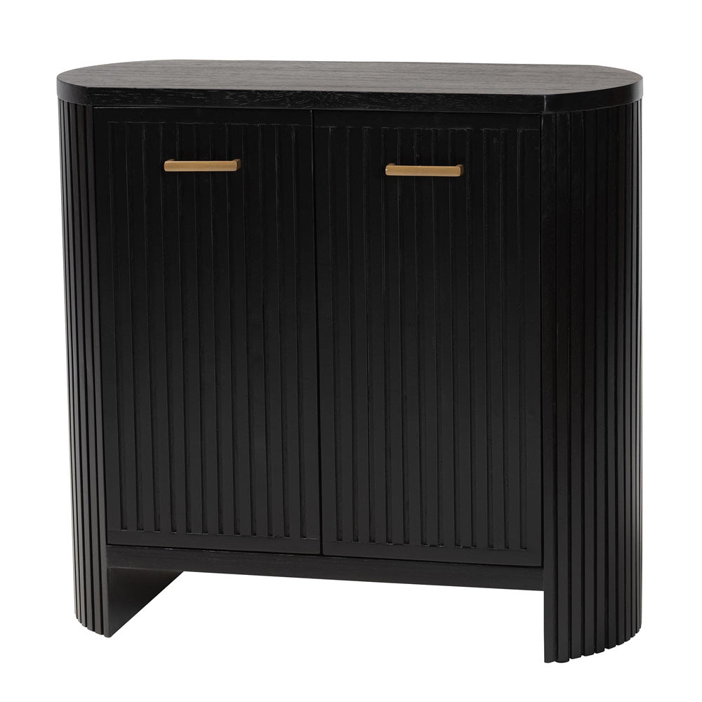 bali & pari - Keshet Storage Cabinet in Black - Keshet-Black-Wooden-2DR-Cabinet view 1