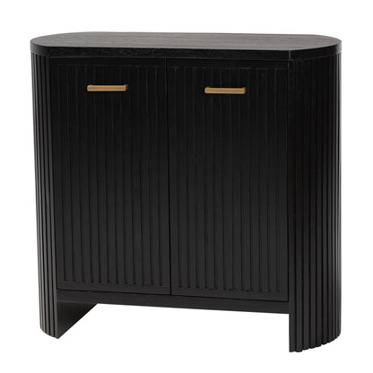 bali & pari - Keshet Storage Cabinet in Black - Keshet-Black-Wooden-2DR-Cabinet view 1