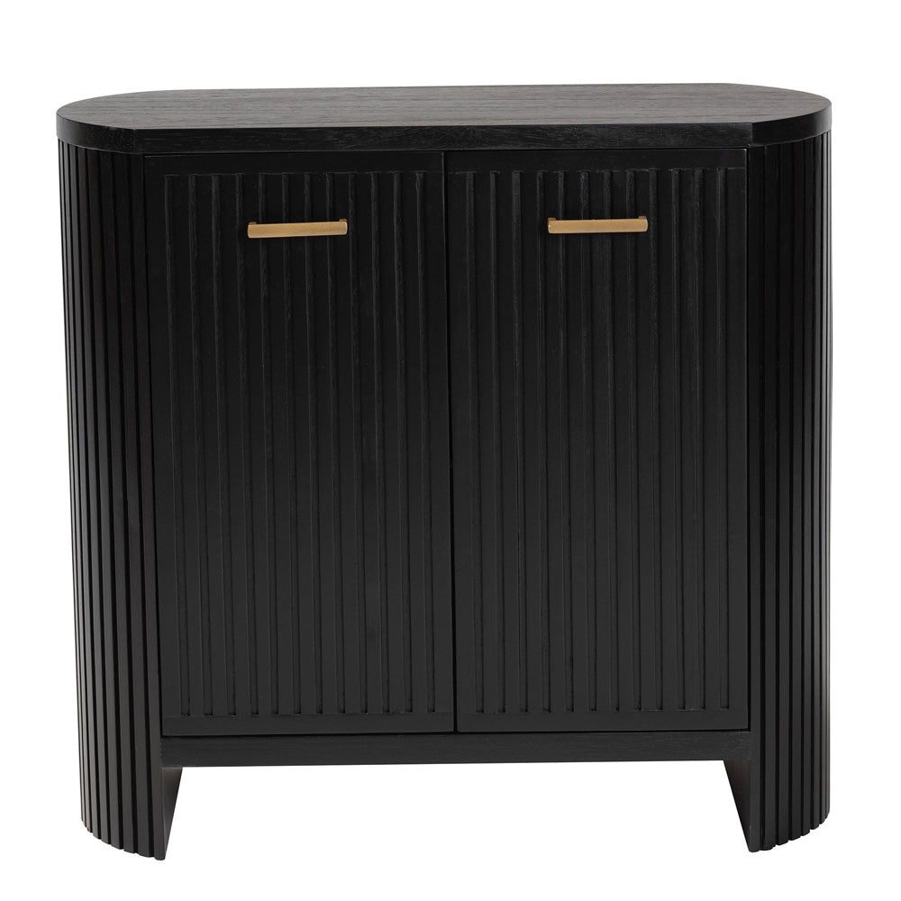 bali & pari - Keshet Storage Cabinet in Black - Keshet-Black-Wooden-2DR-Cabinet view 3