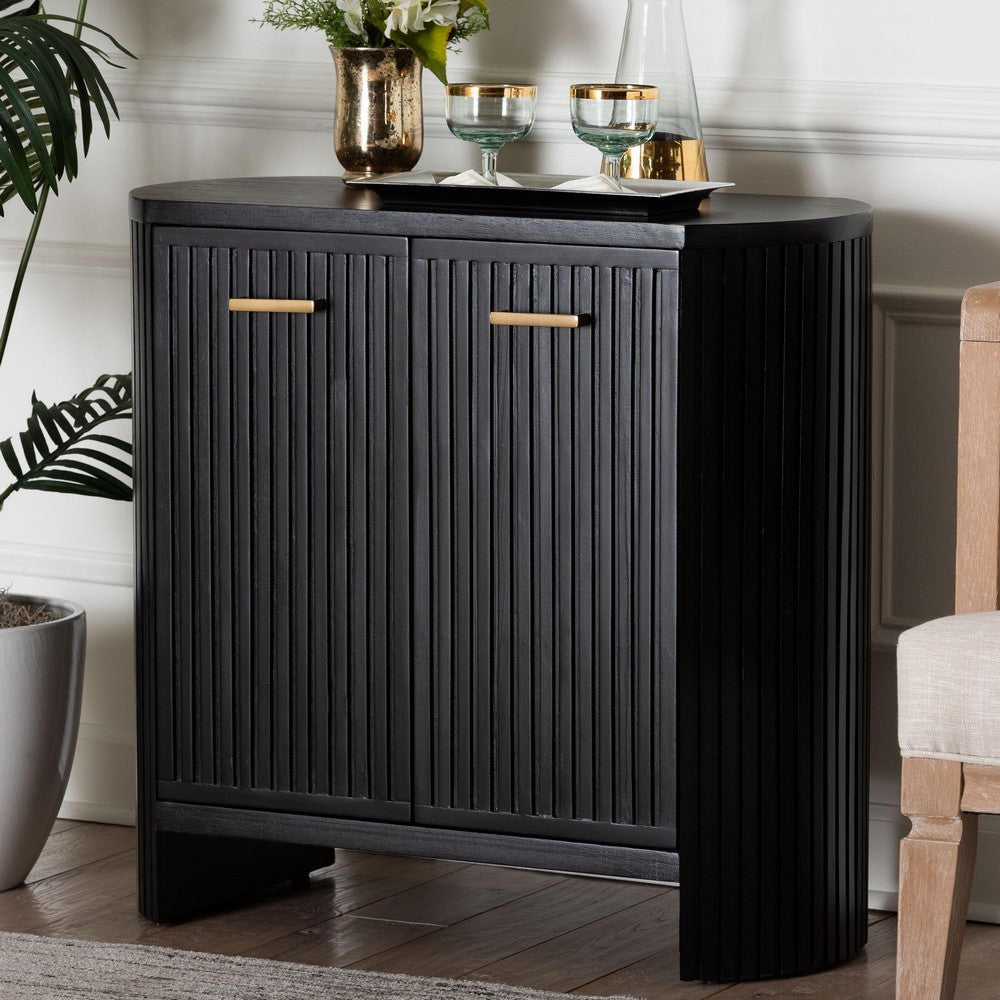 bali & pari - Keshet Storage Cabinet in Black - Keshet-Black-Wooden-2DR-Cabinet view 9