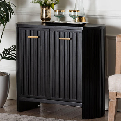 bali & pari - Keshet Storage Cabinet in Black - Keshet-Black-Wooden-2DR-Cabinet view 9