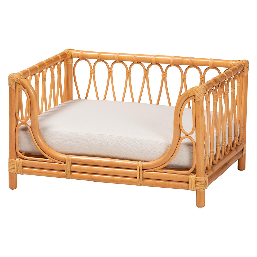 bali & pari - Kierra Pet Bed in Honey - Model 1-Light Honey Rattan-Pet Bed view 1