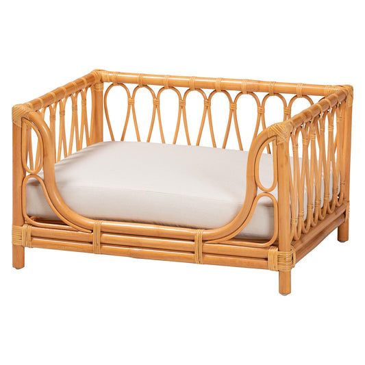 bali & pari - Kierra Pet Bed in Honey - Model 1-Light Honey Rattan-Pet Bed view 1