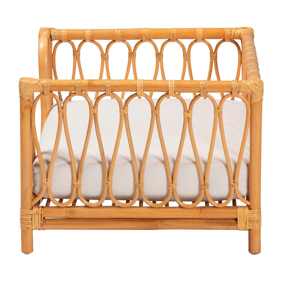 bali & pari - Kierra Pet Bed in Honey - Model 1-Light Honey Rattan-Pet Bed view 3