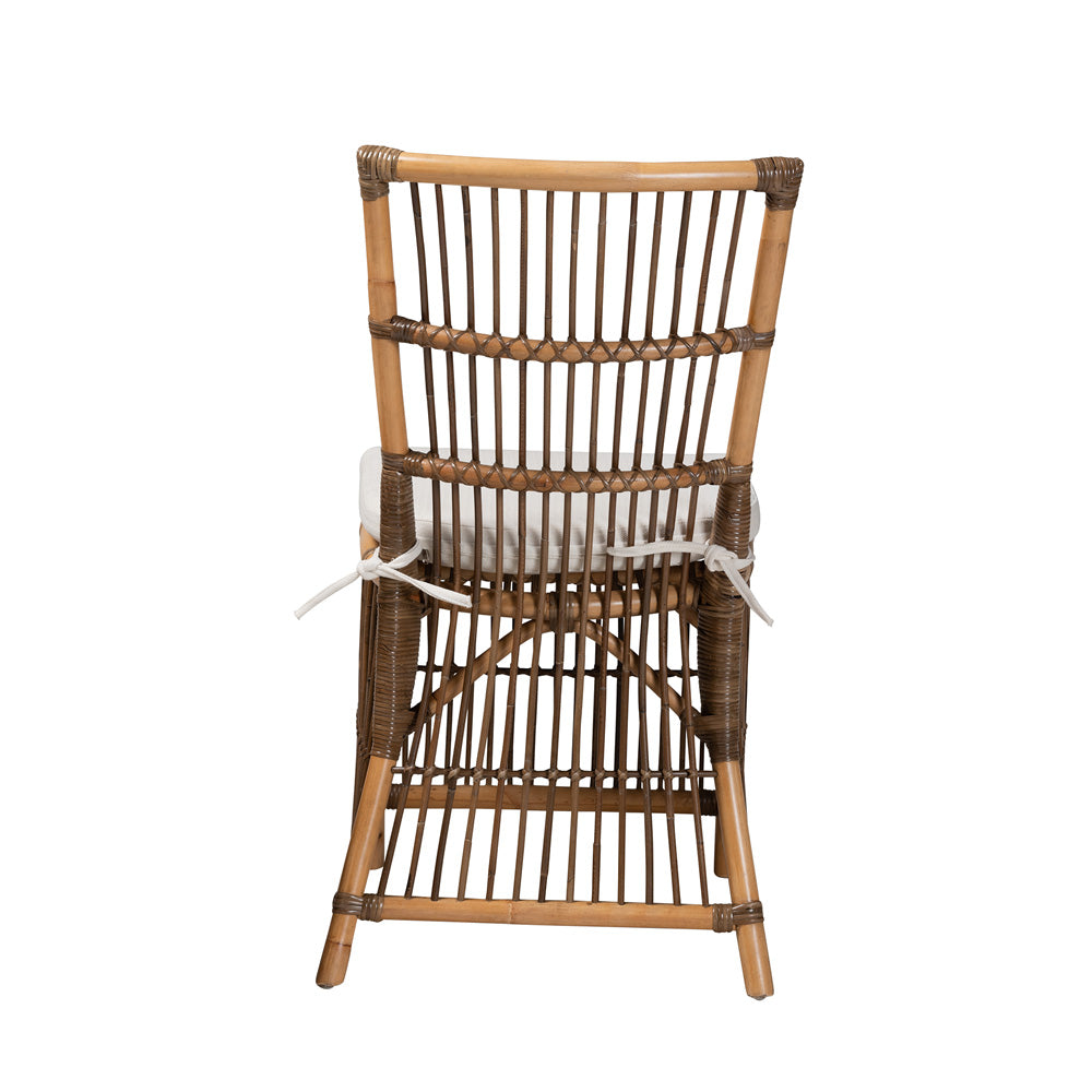 bali & pari - Kim Dining Chair in White/Natural Brown - Kim-Natural Rattan-DC view 4