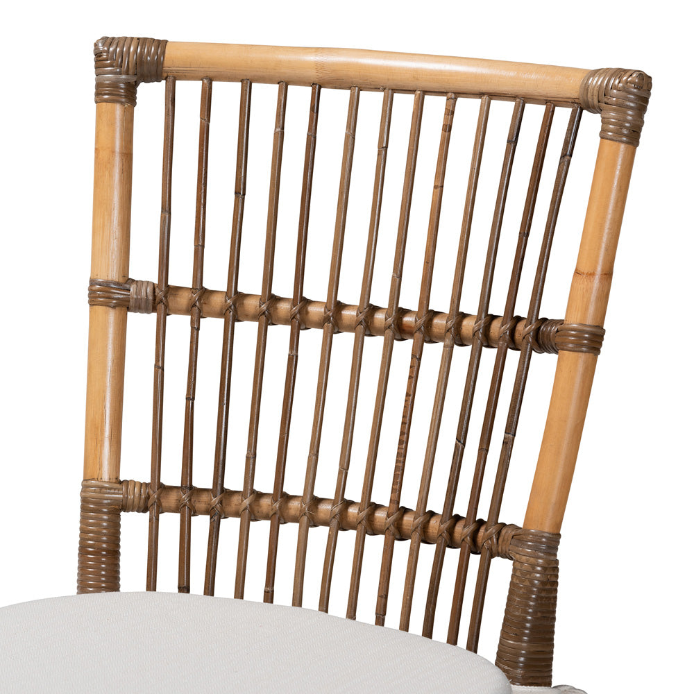 bali & pari - Kim Dining Chair in White/Natural Brown - Kim-Natural Rattan-DC view 5