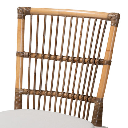 bali & pari - Kim Dining Chair in White/Natural Brown - Kim-Natural Rattan-DC view 5