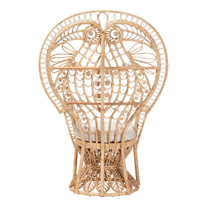 bali & pari - Kimiko Peacock Accent Chair in Natural Brown - WS185-Natural Peacock Rattan-Cushion-Chair view 4