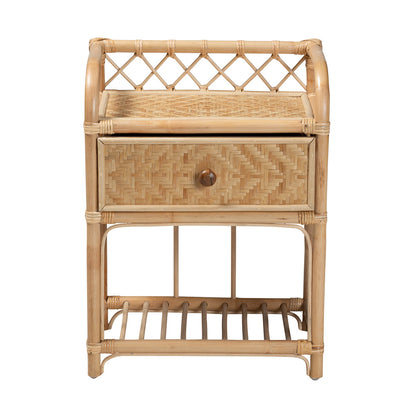 bali & pari - Kobie Nightstand in Natural Brown - Kobie-Rattan-NS view 3