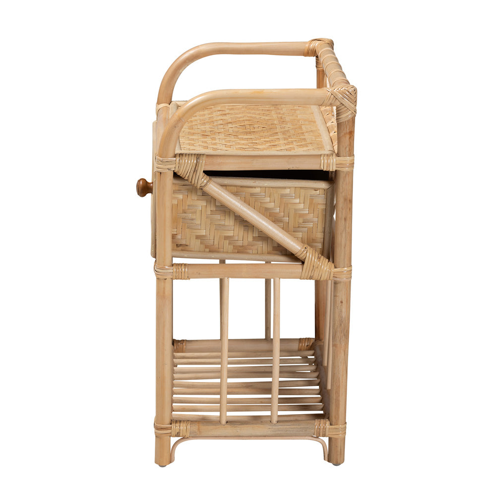 bali & pari - Kobie Nightstand in Natural Brown - Kobie-Rattan-NS view 4