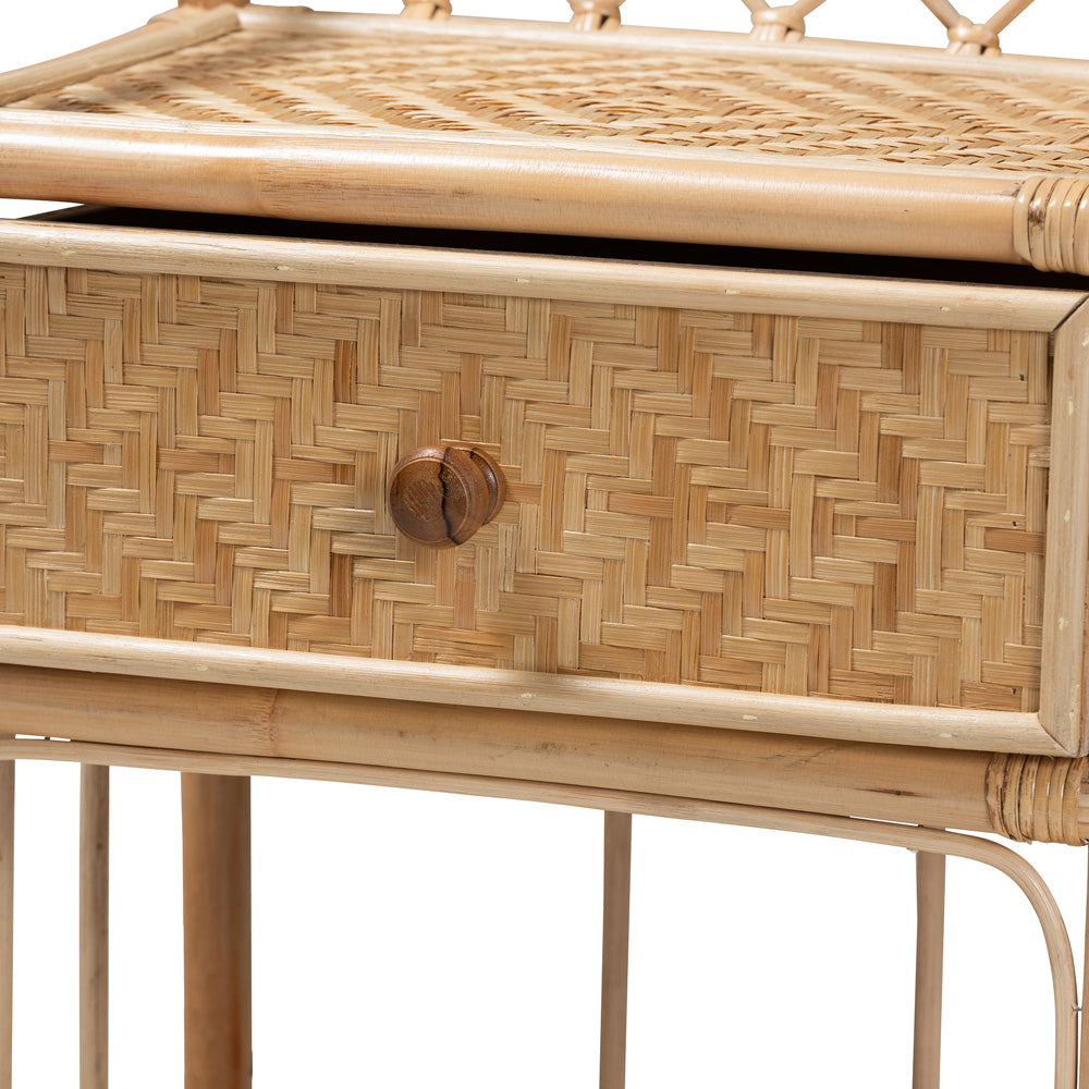 bali & pari - Kobie Nightstand in Natural Brown - Kobie-Rattan-NS view 5