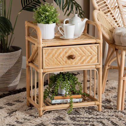 bali & pari - Kobie Nightstand in Natural Brown - Kobie-Rattan-NS view 8