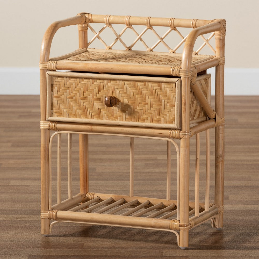 bali & pari - Kobie Nightstand in Natural Brown - Kobie-Rattan-NS view 9