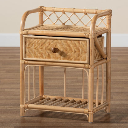 bali & pari - Kobie Nightstand in Natural Brown - Kobie-Rattan-NS view 9