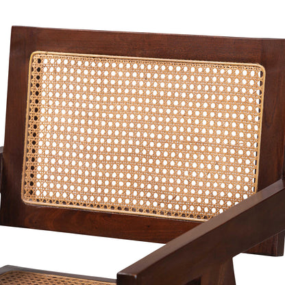 bali & pari - Kresna Set of 2 Counter Stools in Dark Walnut Brown/Natural Brown - BC-01-Kresna-Brown Wood/Rattan-CS view 4