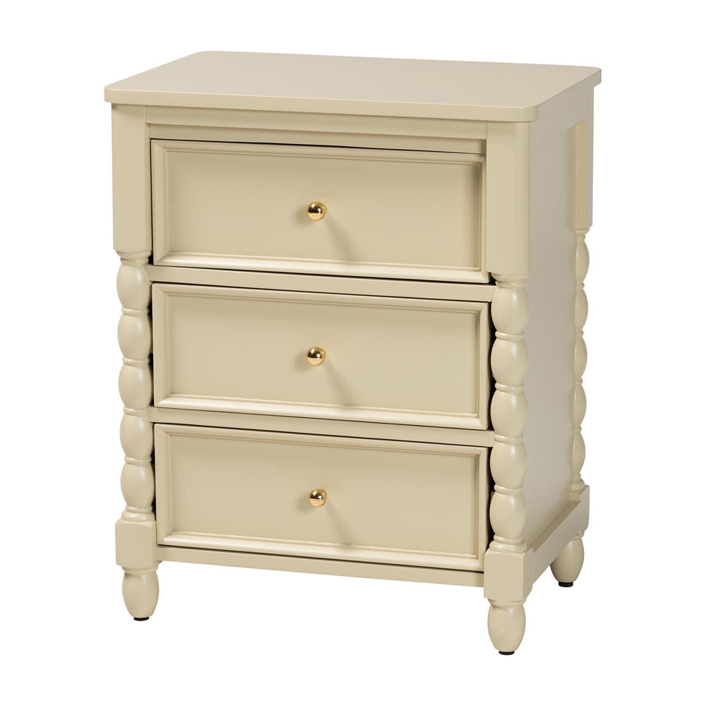 bali & pari - Kyla Nightstand in Beige - Kyla-Beige-Wooden-NS view 1